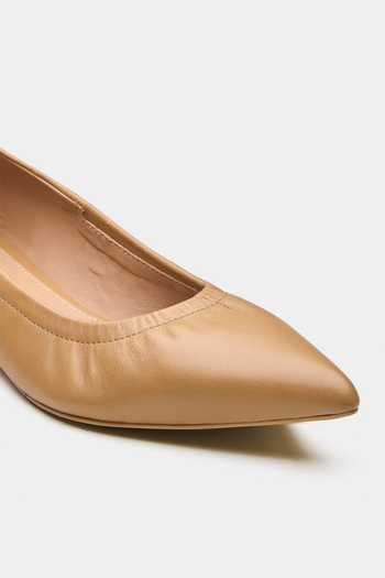 Oroh_Beige Taygeta Pointed Toe Ballerinas Flats _at_Aza_Fashions