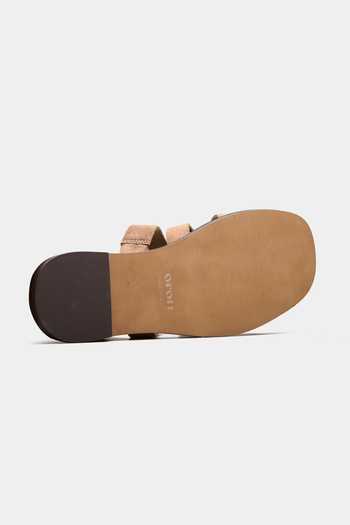 Buy_Oroh_Beige Orion Multi Strap Flat Slides _Online_at_Aza_Fashions