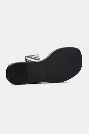 Oroh_Black Lunara Zebra Print Dual Strap Flats _Online_at_Aza_Fashions