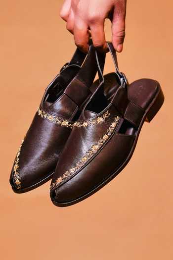 Dmodot_Brown Pesha Ricamo Bruno Sandals _Online_at_Aza_Fashions