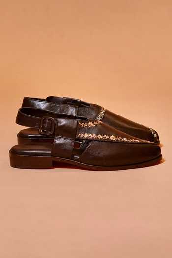 Buy_Dmodot_Brown Pesha Ricamo Bruno Sandals _Online_at_Aza_Fashions