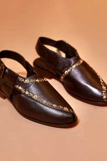 Shop_Dmodot_Brown Pesha Ricamo Bruno Sandals _Online_at_Aza_Fashions