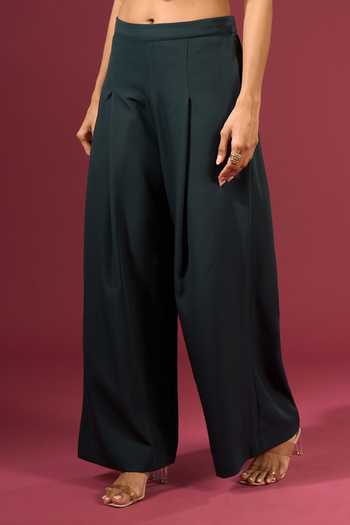 Tarun Tahiliani_Blue Wide Leg Trouser _at_Aza_Fashions