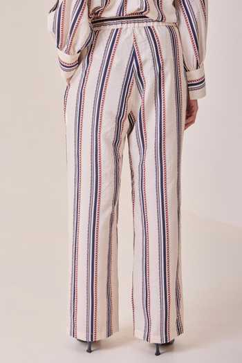 Shop_Needleten_Cream Viscose Striped Pant _at_Aza_Fashions