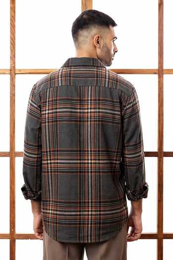 Shop_Rohit Doshi_Multi Color Cotton Prototype Checkered Shirt _at_Aza_Fashions
