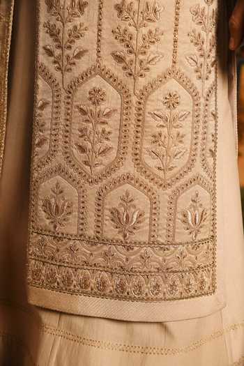 Buy_Punit Arora_Rose Gold Silk Geometric Embroidered Sherwani Set _Online