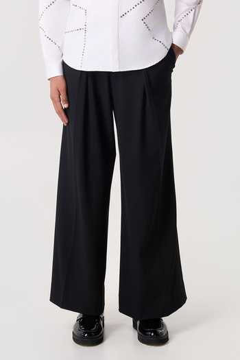 Buy_Line Out Line_White Cotton Satin Bolt Outline Shirt _Online_at_Aza_Fashions