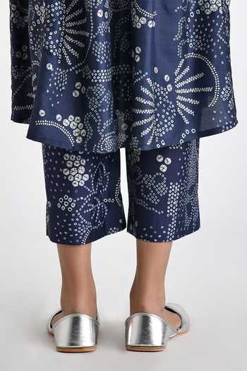 Shop_Payal Pratap_Blue Silk Ciao Printed Pant _at_Aza_Fashions