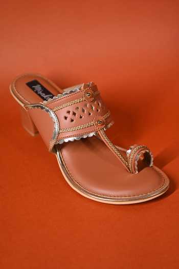 Buy_Miraki_Brown Tan Kolhapuri Heels 