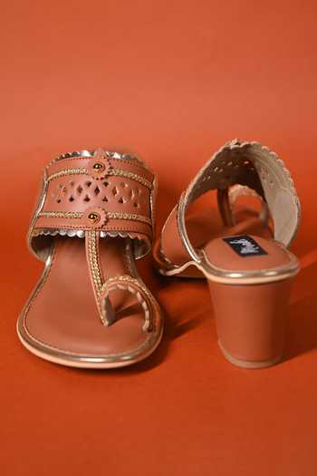 Miraki_Brown Tan Kolhapuri Heels _Online
