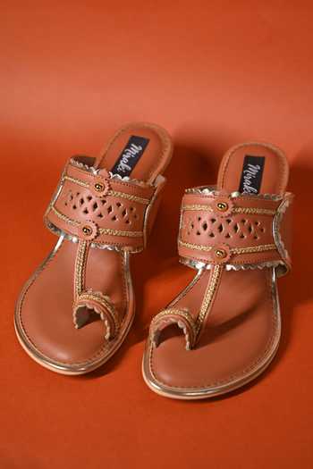 Buy_Miraki_Brown Tan Kolhapuri Heels _Online