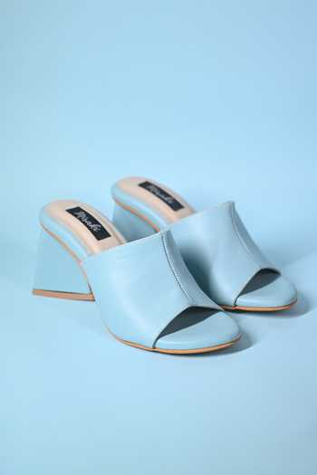 Shop_Miraki_Blue Powder Slip On Pyramid Heels _Online_at_Aza_Fashions