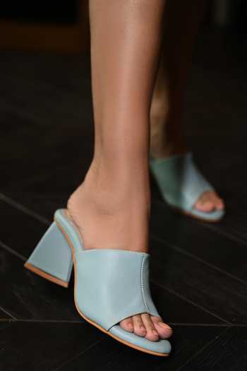 Buy_Miraki_Blue Powder Slip On Pyramid Heels _at_Aza_Fashions