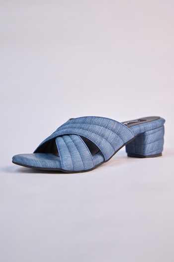 Buy_Miraki_Blue Denim Crisscross Slide Heels _Online_at_Aza_Fashions