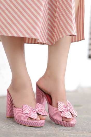 Buy_Tiesta_Pink Blush Striped Bow Strap Block Heels _at_Aza_Fashions