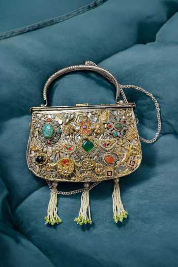 Shop_Amaara Jewels_Gold Gem Case Ratankosh Bag _at_Aza_Fashions