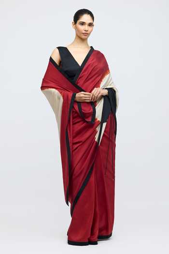 Shop_QUARTER_Black Silk Valley Of Dusk Saree _Online_at_Aza_Fashions
