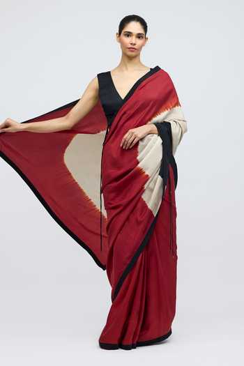 QUARTER_Black Silk Valley Of Dusk Saree _at_Aza_Fashions