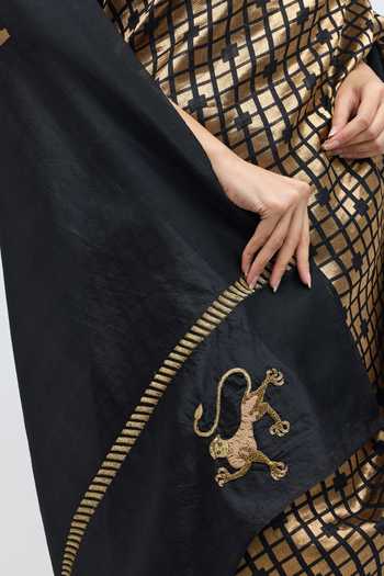 Buy_QUARTER_Black Silk Sabina Saree _Online_at_Aza_Fashions