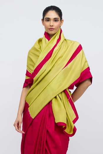 QUARTER_Pink Silk Aks Saree _at_Aza_Fashions