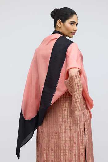 Shop_QUARTER_Blush Silk Field Hand Dyed Dupatta _Online_at_Aza_Fashions