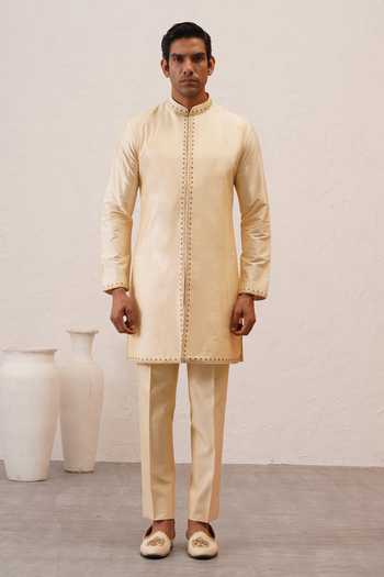 Buy_ZOOP MEN_Pink Silk, Polyester Two Tone Bundi Kurta Set _Online_at_Aza_Fashions