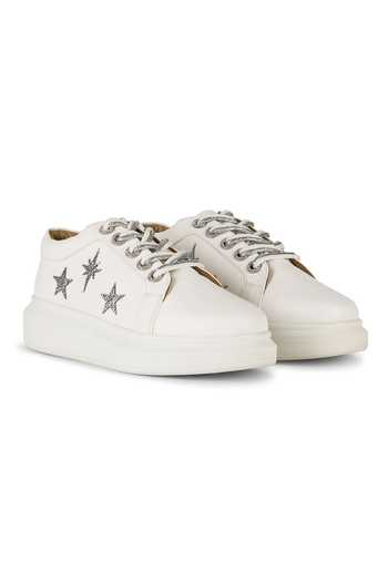 Anaar_White Destiny Star Classic Sneakers _Online_at_Aza_Fashions