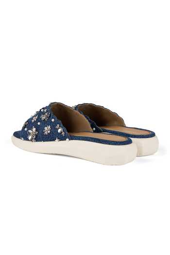 Anaar_Blue Tropical Daze Flat Sandals _Online_at_Aza_Fashions