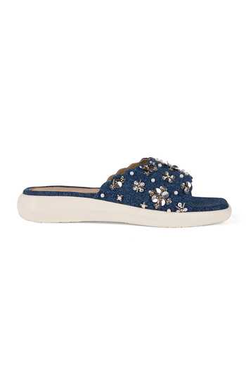 Shop_Anaar_Blue Tropical Daze Flat Sandals _Online_at_Aza_Fashions