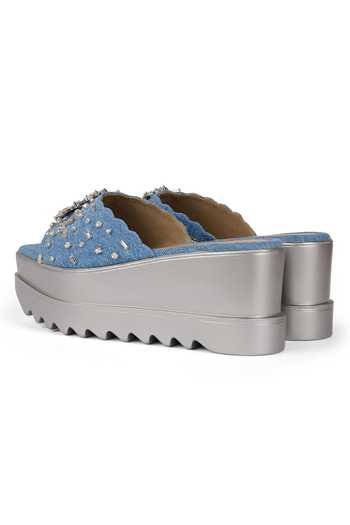 Anaar_Blue 90s Summer Wedge Sandals _at_Aza_Fashions