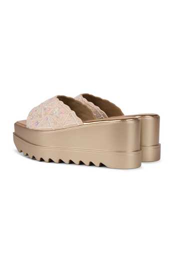 Anaar_Gold Botanique Wedge Sandals _Online_at_Aza_Fashions
