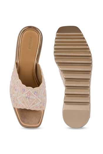 Shop_Anaar_Gold Botanique Wedge Sandals _at_Aza_Fashions