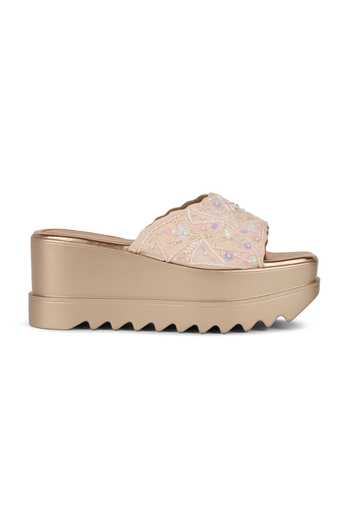 Buy_Anaar_Gold Botanique Wedge Sandals 