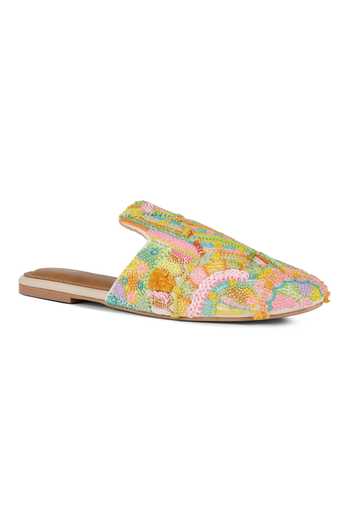 Buy_Anaar_Multi Color Funfetti Embroidered Mules _at_Aza_Fashions