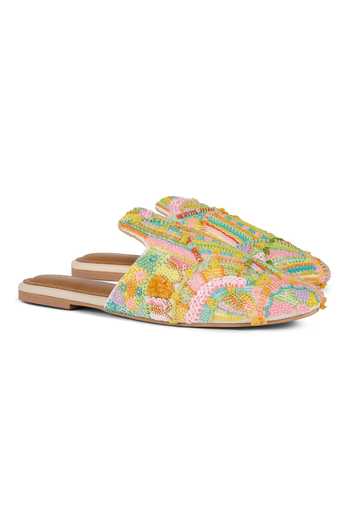 Anaar_Multi Color Funfetti Embroidered Mules _at_Aza_Fashions