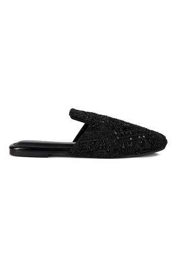 Anaar_Black Raat Baaki Mules _Online_at_Aza_Fashions