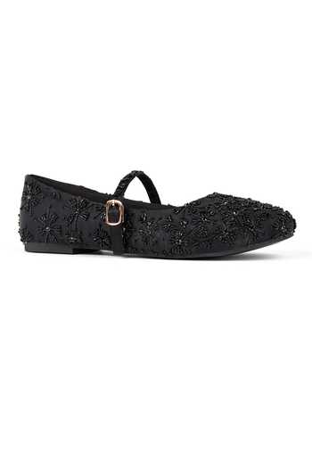 Shop_Anaar_Black Delhi Dastaan Ballerinas _Online_at_Aza_Fashions