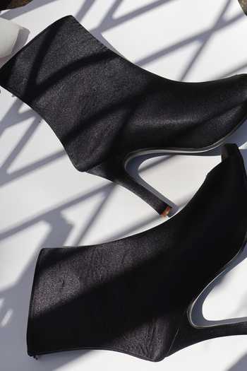 Shop_Shradha Hedau Footwear Couture_Black Sofia Peep Toe Heels _Online_at_Aza_Fashions