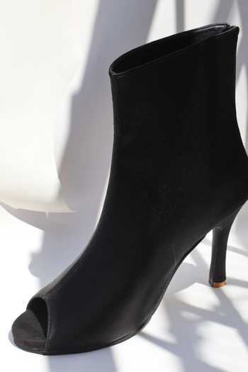 Buy_Shradha Hedau Footwear Couture_Black Sofia Peep Toe Heels _at_Aza_Fashions