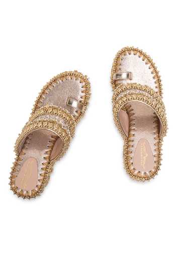 5elements_Gold Charita Embroidered Wedges _Online