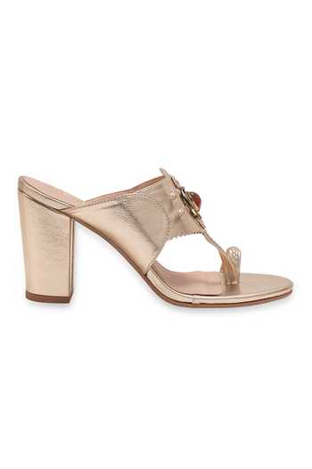5elements_Gold Zehrin Metallic Heels _Online_at_Aza_Fashions