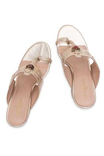 Buy_5elements_Gold Zehrin Metallic Heels _Online_at_Aza_Fashions