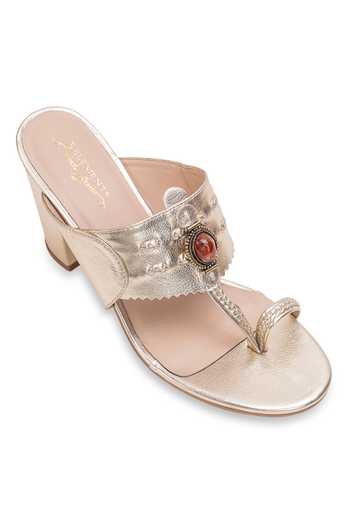 Shop_5elements_Gold Zehrin Metallic Heels _Online_at_Aza_Fashions