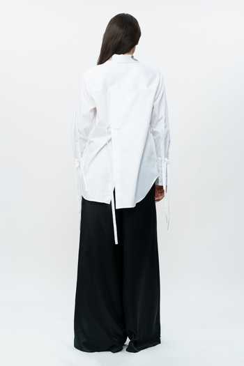 Shop_AK-OK_White Cotton Collared Neck Hand Embroidered Cuff And Shirt _at_Aza_Fashions