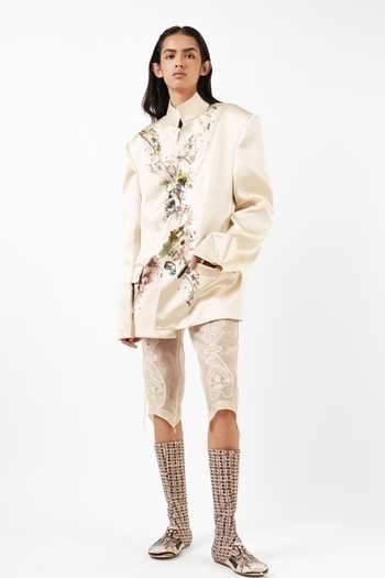 Shop_AK-OK_Off White Silk Abstract Print Bandhgala Blazer _Online_at_Aza_Fashions