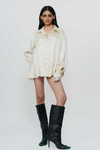 Buy_AK-OK_Off White Silk Collared Neck Balloon Shirt 