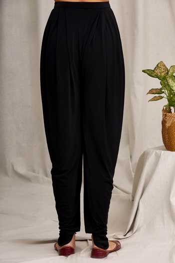 Shop_Namrata Joshipura_Black Draped Pants _at_Aza_Fashions