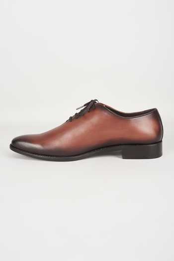Salil Bhatia_Brown Leather Oxford Shoes _Online_at_Aza_Fashions
