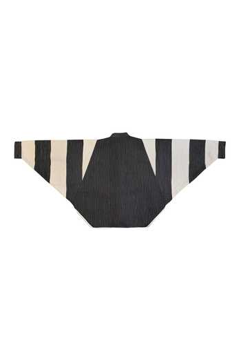Shop_KA-Sha_Black Cotton High Neck And White Handspun Jacket _at_Aza_Fashions