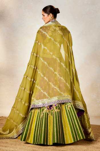 Shop_Masaba_Purple Silk, Viscose Embroidery Round Neck Jamun Fizz Bridal Lehenga Set _at_Aza_Fashions